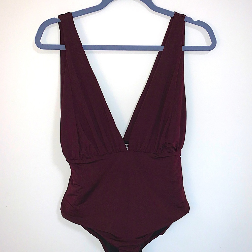 Deep V Neck Sculpting Bodysuit